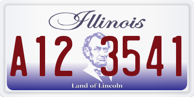 IL license plate A123541