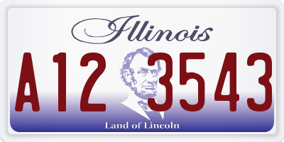 IL license plate A123543