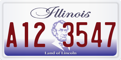IL license plate A123547