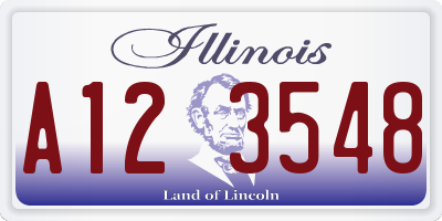 IL license plate A123548