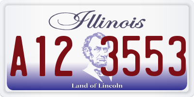 IL license plate A123553