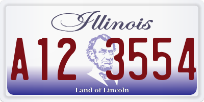 IL license plate A123554