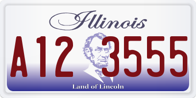 IL license plate A123555
