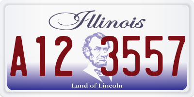 IL license plate A123557