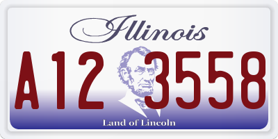 IL license plate A123558