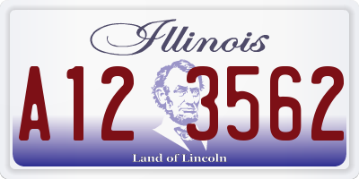IL license plate A123562