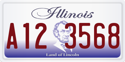 IL license plate A123568