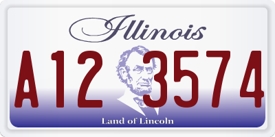 IL license plate A123574