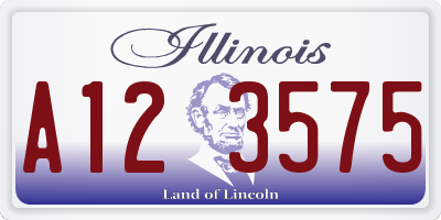 IL license plate A123575