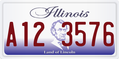 IL license plate A123576