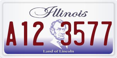 IL license plate A123577