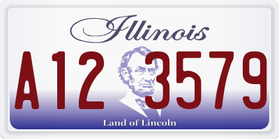 IL license plate A123579