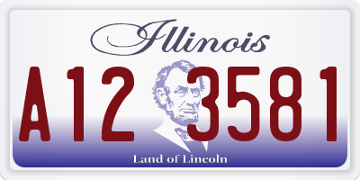 IL license plate A123581