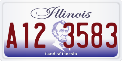 IL license plate A123583