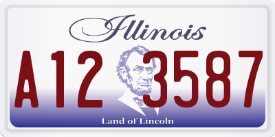IL license plate A123587