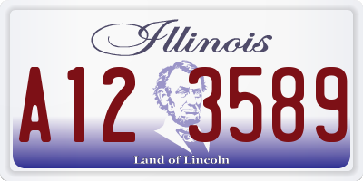 IL license plate A123589
