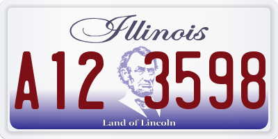 IL license plate A123598