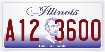 IL license plate A123600