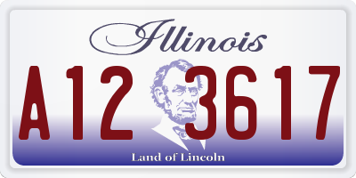 IL license plate A123617