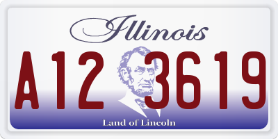 IL license plate A123619