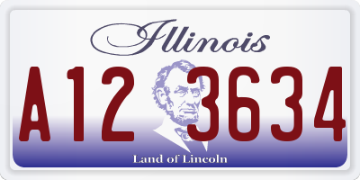 IL license plate A123634