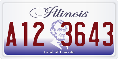 IL license plate A123643