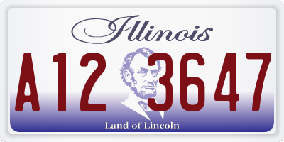 IL license plate A123647