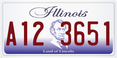 IL license plate A123651