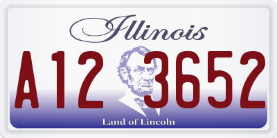 IL license plate A123652
