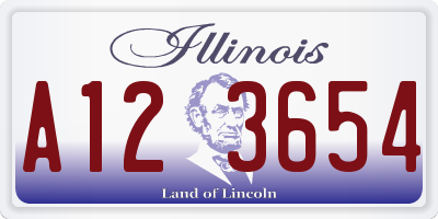 IL license plate A123654