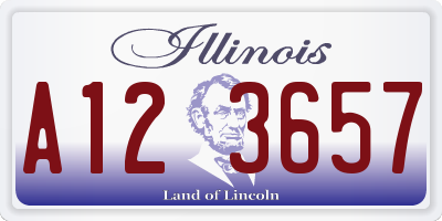 IL license plate A123657
