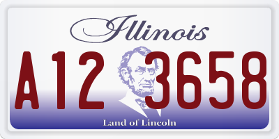 IL license plate A123658