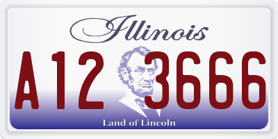 IL license plate A123666