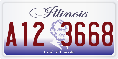 IL license plate A123668