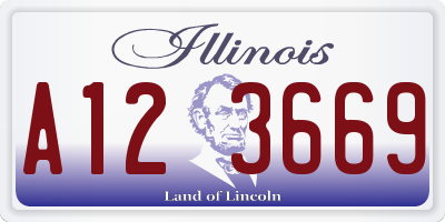 IL license plate A123669