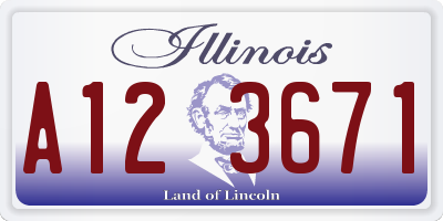 IL license plate A123671