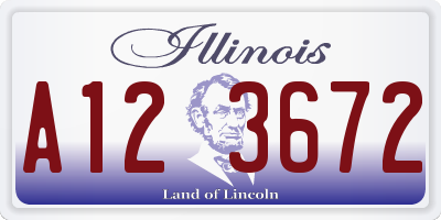 IL license plate A123672