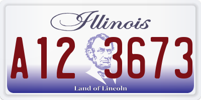 IL license plate A123673