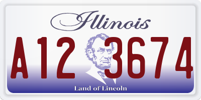 IL license plate A123674