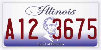 IL license plate A123675