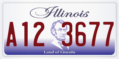 IL license plate A123677
