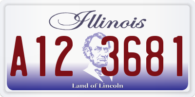 IL license plate A123681