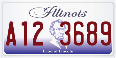 IL license plate A123689