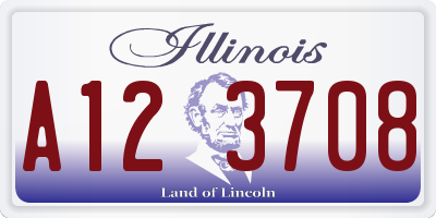 IL license plate A123708