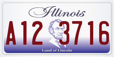 IL license plate A123716