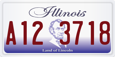 IL license plate A123718