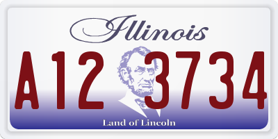 IL license plate A123734