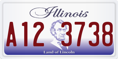 IL license plate A123738