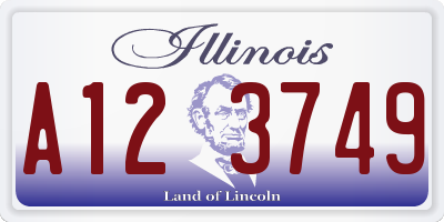 IL license plate A123749