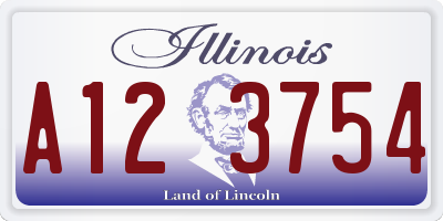 IL license plate A123754